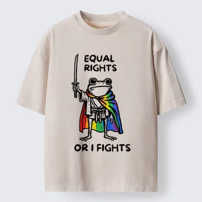Tokyo-Tiger Equal Rights Or The Frog Fights Washed T-Shirt