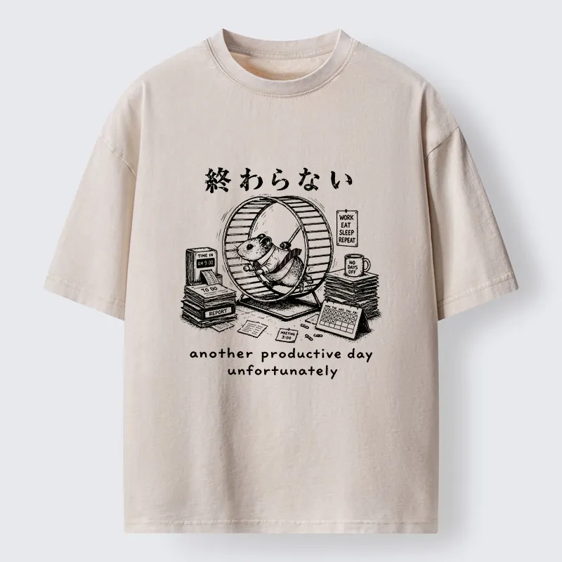 Tokyo-Tiger The Never Ending Work Hamster Washed T-Shirt