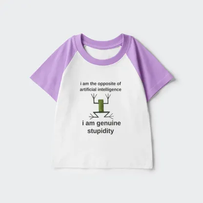 Tokyo-Tiger Genuine Stupidity Frog Meme Kids Raglan T-shirt