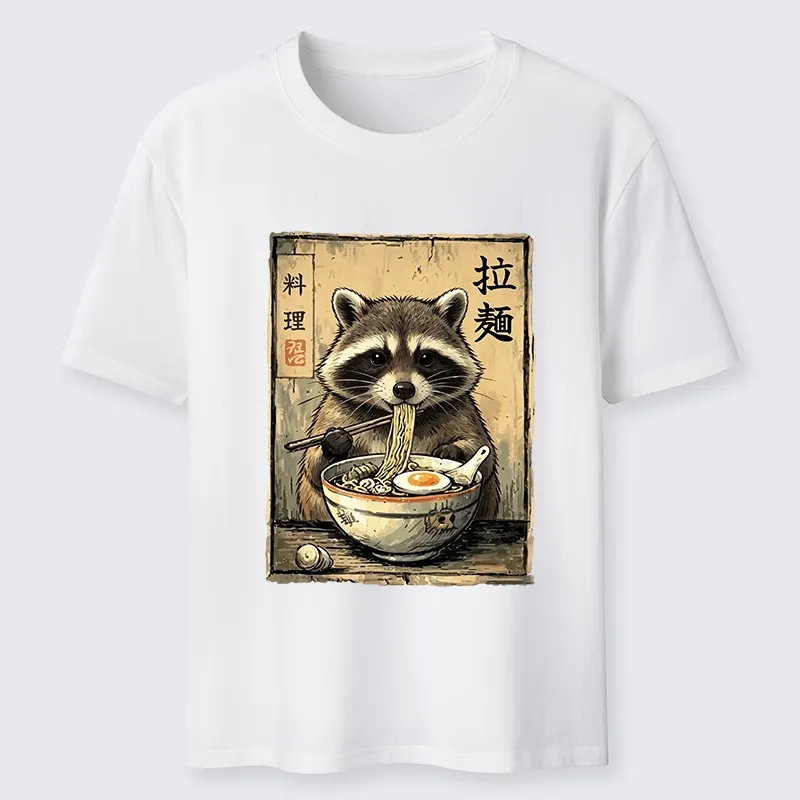 Tokyo-Tiger Raccoon Eating Ramen And Loving It Classic T-Shirt