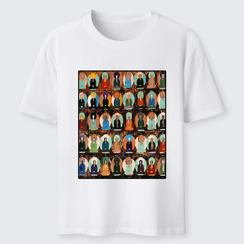 Tokyo-Tiger Peaceful Buddha Wall In Bright Colors Classic T-Shirt