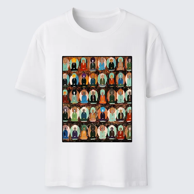 Tokyo-Tiger Peaceful Buddha Wall In Bright Colors Classic T-Shirt