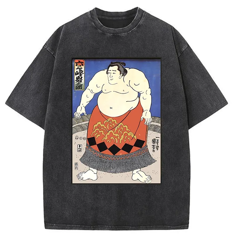Tokyo-Tiger Retro Sumo Wrestler Washed T-Shirt