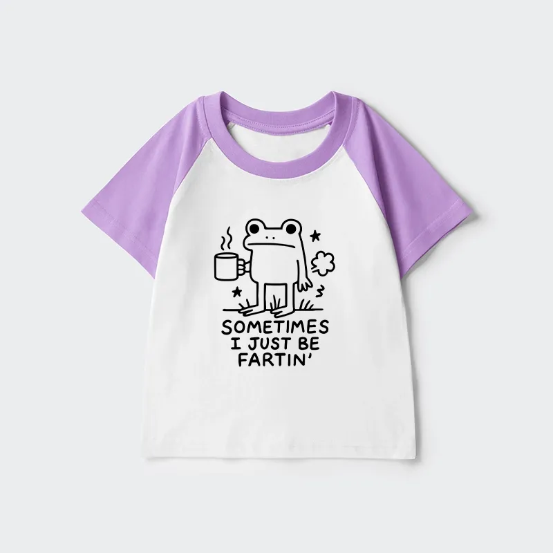 Tokyo-Tiger Sometimes A Frog Just Needs To Fart Kids Raglan T-shirt