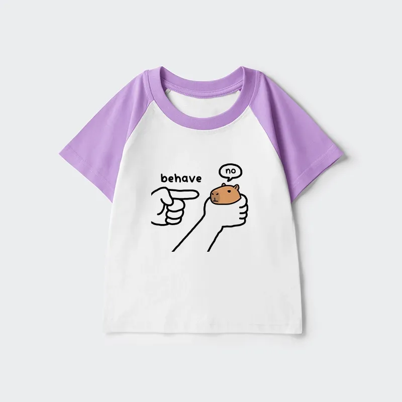 Tokyo-Tiger Dishonest Capybara Kids Raglan T-shirt