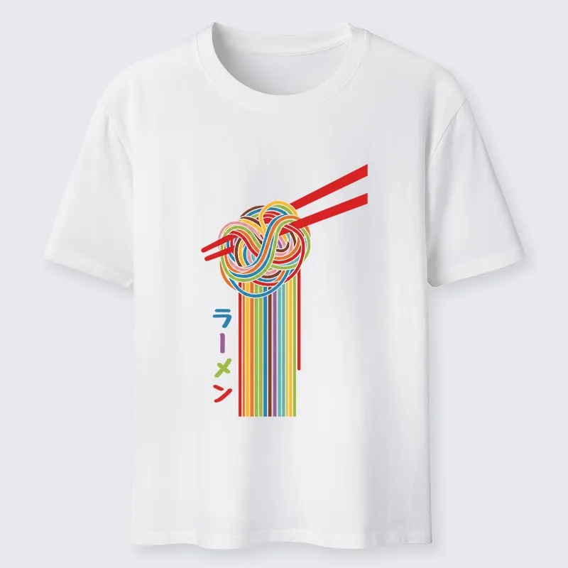 Tokyo-Tiger Colorful Noodles On Red Chopsticks Classic T-Shirt Sale