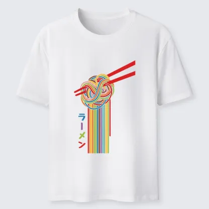 Tokyo-Tiger Colorful Noodles On Red Chopsticks Classic T-Shirt