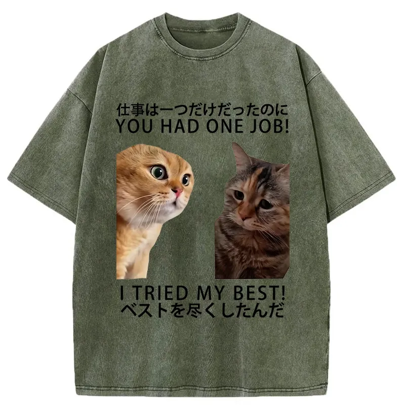 Tokyo-Tiger I Tried My Best Washed T-Shirt