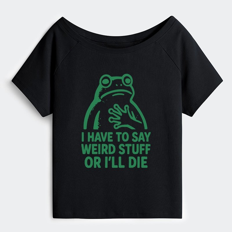 Tokyo-Tiger Weird Frog Funny Meme Off Shoulder T-Shirt