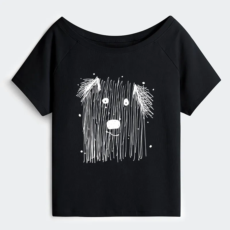 Tokyo-Tiger Fluffy Chaos In Dog Form Off Shoulder T-Shirt