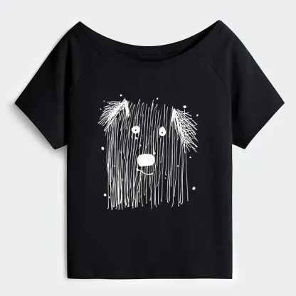 Tokyo-Tiger Fluffy Chaos In Dog Form Off Shoulder T-Shirt
