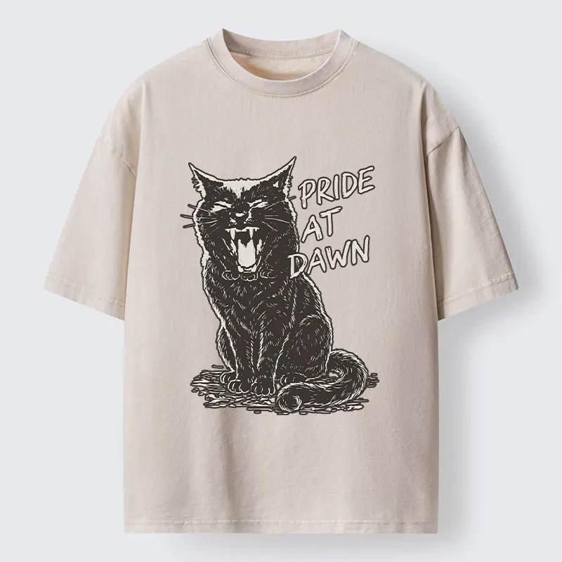 Tokyo-Tiger Cool Black Cat With Pride At Dawn Washed T-Shirt