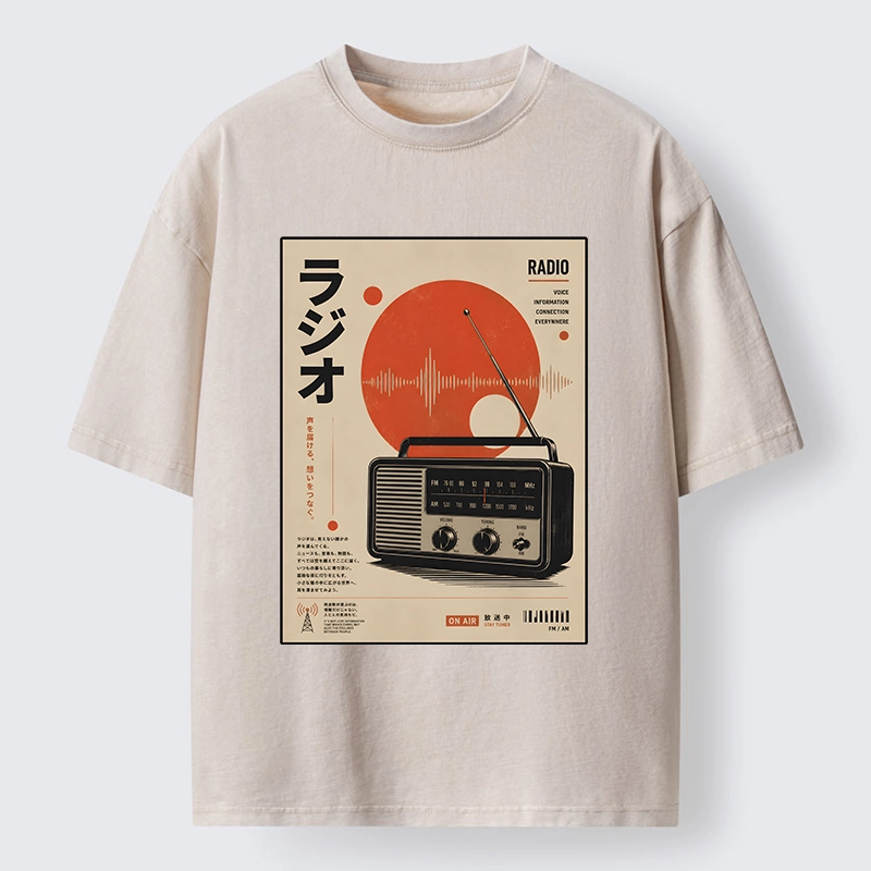 Tokyo-Tiger Vintage Japanese Radio Poster Art Washed T-Shirt