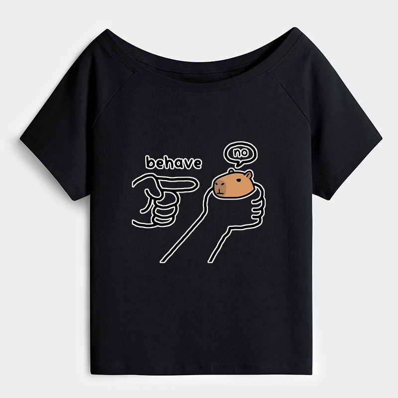 Tokyo-Tiger Dishonest Capybara Off Shoulder T-Shirt