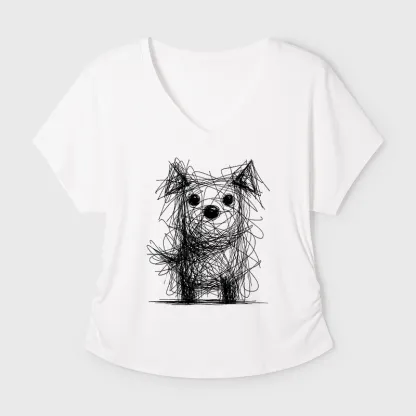 Tokyo-Tiger Scruffy Dog Chaos Art Modal Dolman Sleeve T-Shirt