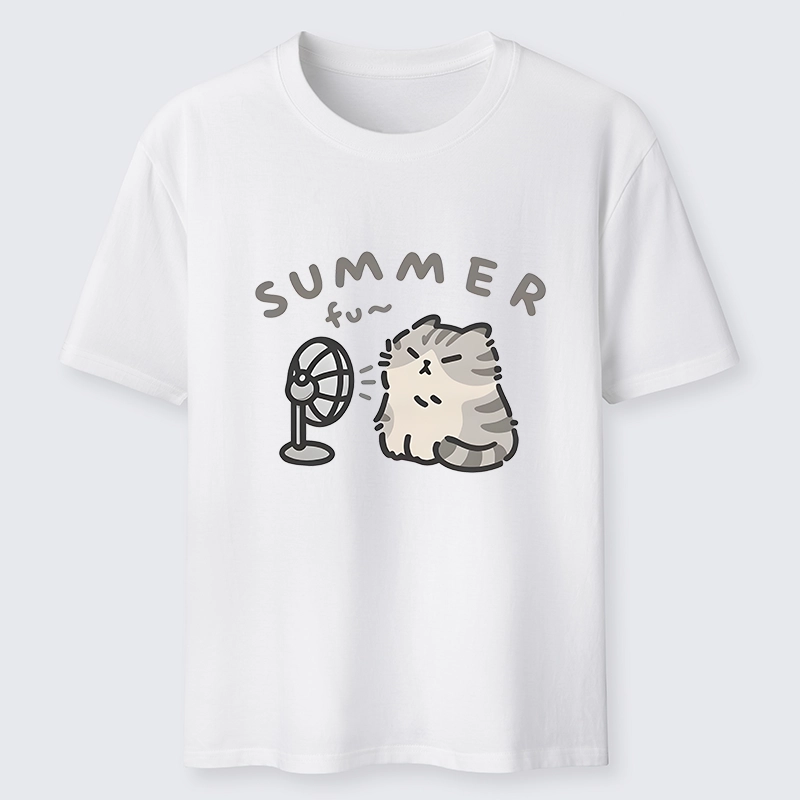 Tokyo-Tiger Summer Cat Chills With A Fan Classic T-Shirt