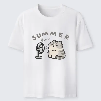 Tokyo-Tiger Summer Cat Chills With A Fan Classic T-Shirt