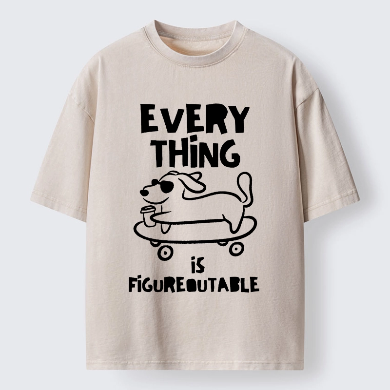 Tokyo-Tiger Cool Shades Dog Master Life Troubles Easily Washed T-Shirt