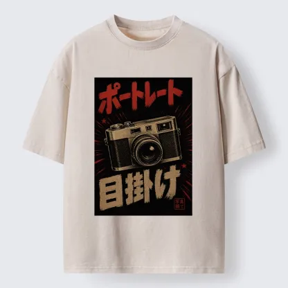 Tokyo-Tiger Old School Japanese Film Camera Washed T-Shirt