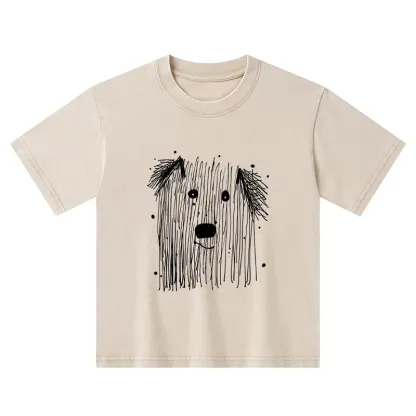 Tokyo-Tiger Fluffy Chaos In Dog Form Kids Washed T-Shirt