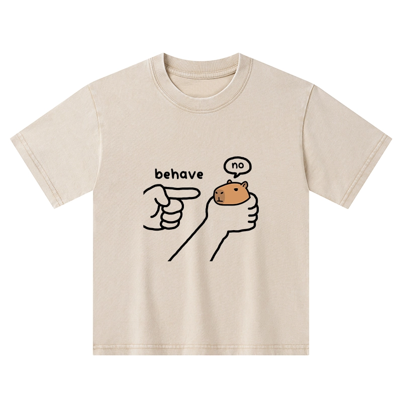 Tokyo-Tiger Dishonest Capybara Kids Washed T-Shirt