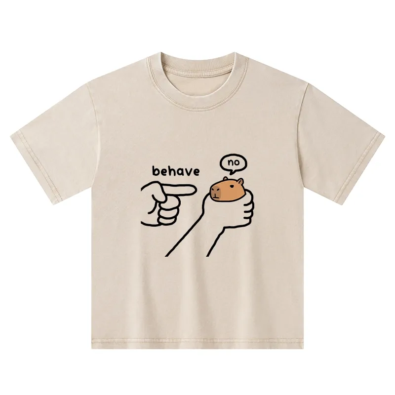 Tokyo-Tiger Dishonest Capybara Kids Washed T-Shirt Sale