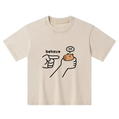 Tokyo-Tiger Dishonest Capybara Kids Washed T-Shirt