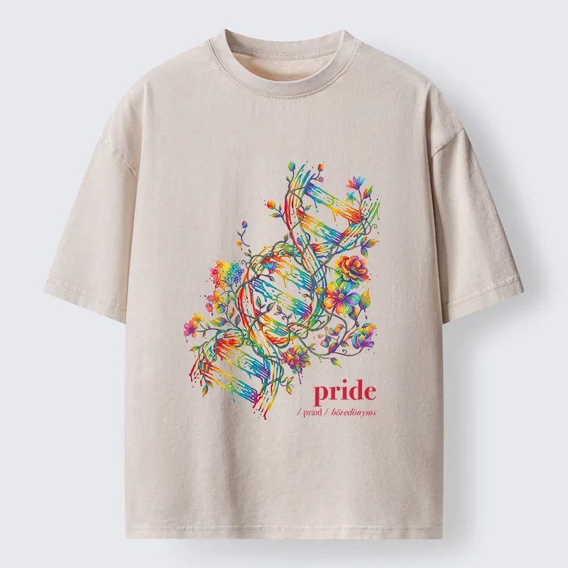 Tokyo-Tiger Floral Rainbow DNA Full Of Pride Spirit Washed T-Shirt Sale