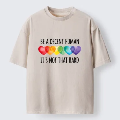 Tokyo-Tiger Be Kind As Rainbow Hearts Remind Us Washed T-Shirt