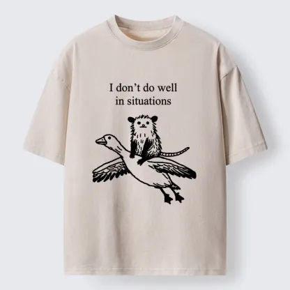 Tokyo-Tiger Lost Possum Rides Wild Goose Washed T-Shirt