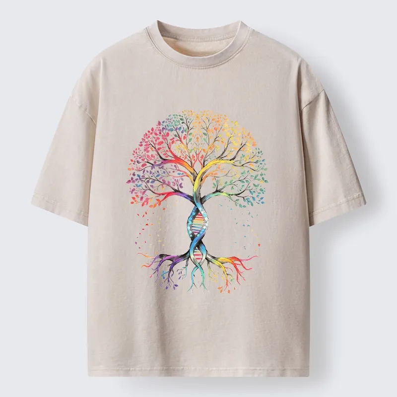 Tokyo-Tiger Watercolor Pride Tree Artwork Washed T-Shirt Sale