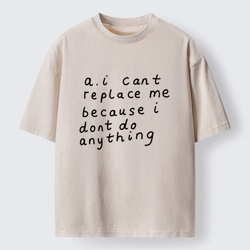 Tokyo-Tiger Funny Lazy Person AI Meme Washed T-Shirt