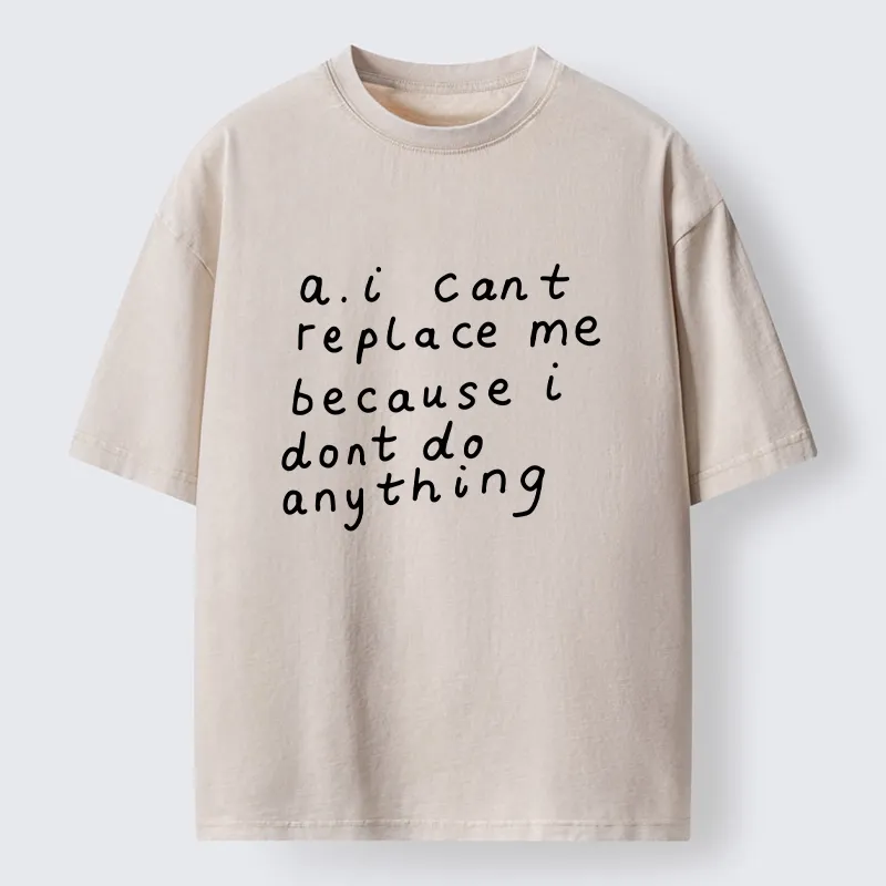 Tokyo-Tiger Funny Lazy Person AI Meme Washed T-Shirt