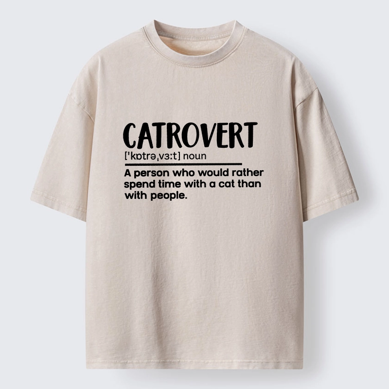 Tokyo-Tiger Catrovert Love Cats Not People Washed T-Shirt