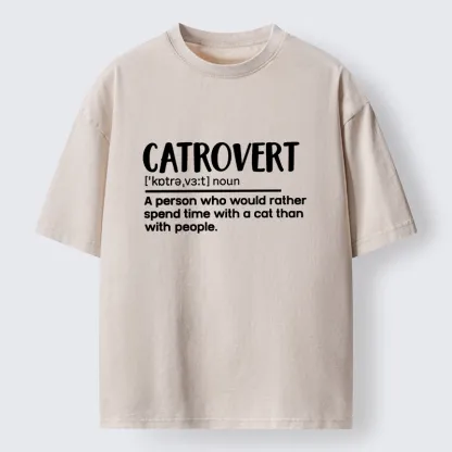 Tokyo-Tiger Catrovert Love Cats Not People Washed T-Shirt