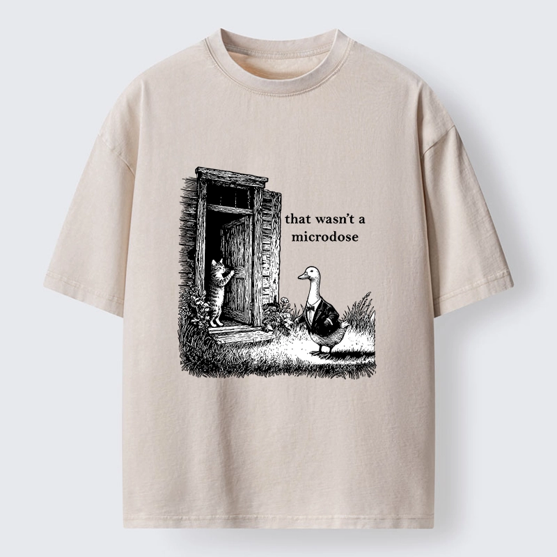 Tokyo-Tiger Funny Cat And Duck Door Joke Washed T-Shirt