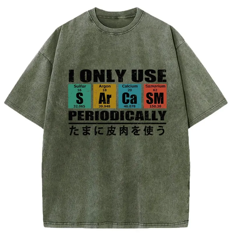Tokyo-Tiger Use Sarcasm Occasionally Washed T-Shirt