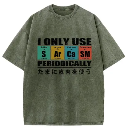 Tokyo-Tiger Use Sarcasm Occasionally Washed T-Shirt