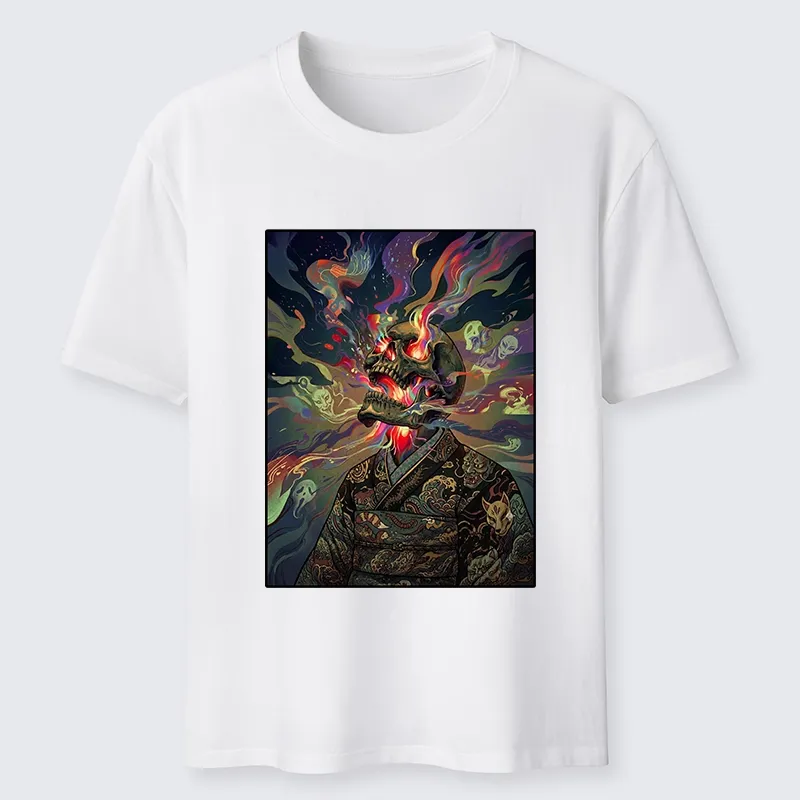 Tokyo-Tiger Colorful Flame Spirits Around Dead Head Classic T-Shirt