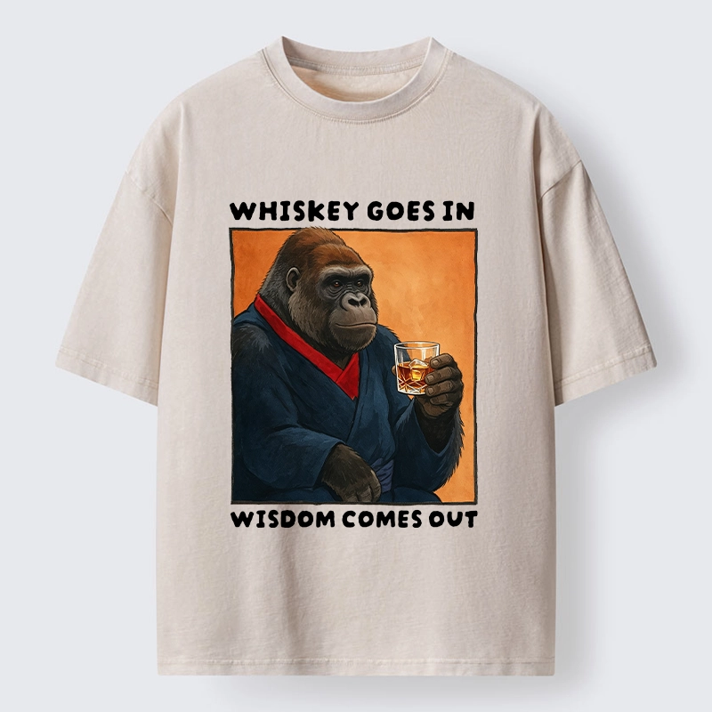 Tokyo-Tiger Whiskey In Wisdom Out Maybe Washed T-Shirt