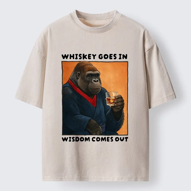 Tokyo-Tiger Whiskey In Wisdom Out Maybe Washed T-Shirt