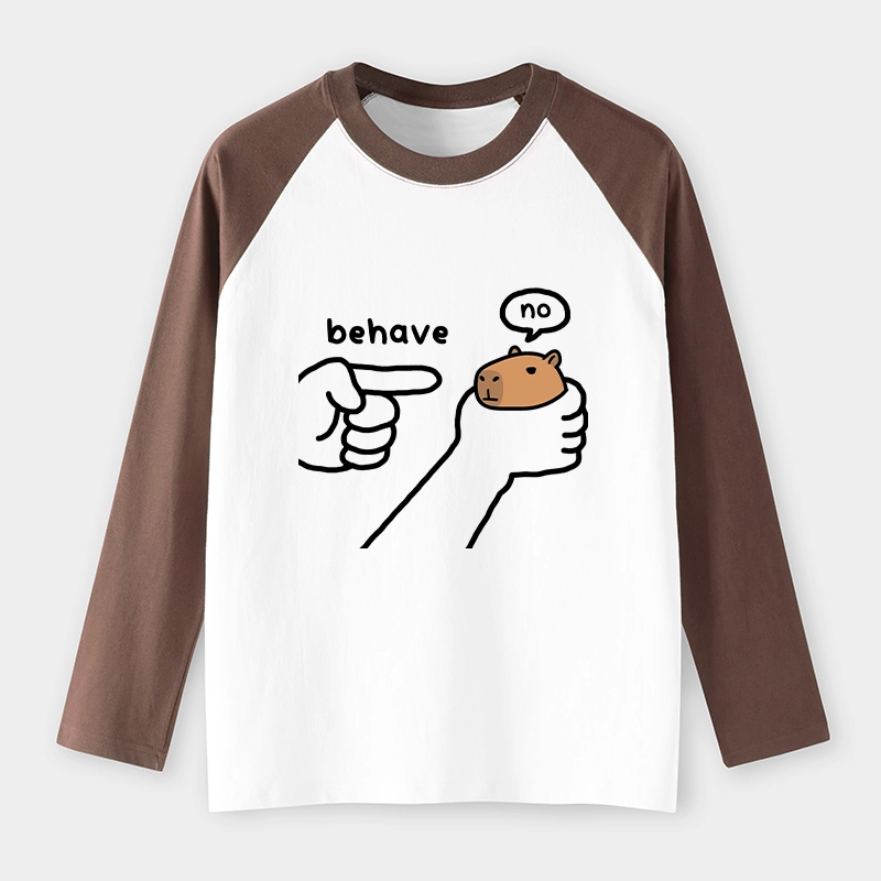 Tokyo-Tiger Dishonest Capybara Raglan Long Sleeve T-shirt