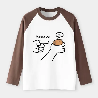 Tokyo-Tiger Dishonest Capybara Raglan Long Sleeve T-shirt
