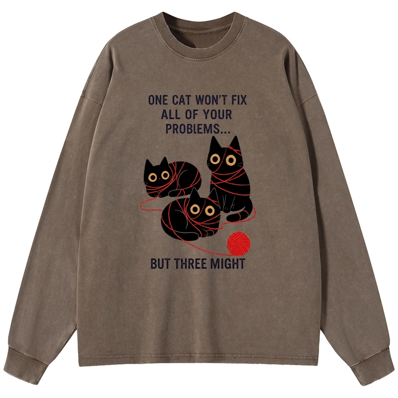 [Copy]Tokyo-Tiger Aesthetic Yellow And Black Bird Washed Long Sleeve T-Shirt