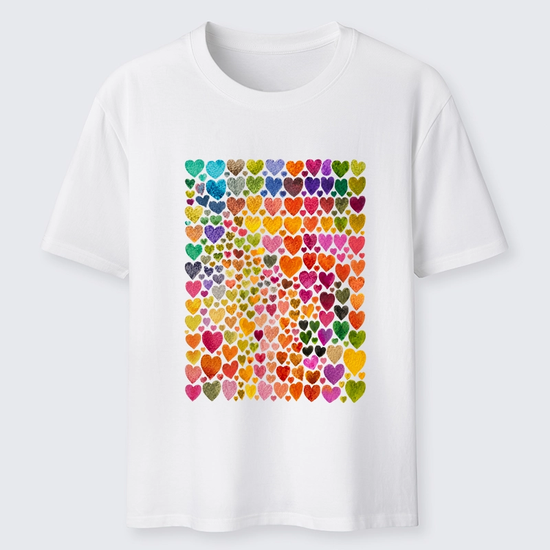 Tokyo-Tiger Rainbow Hearts Fill Full Art Grid Classic T-Shirt