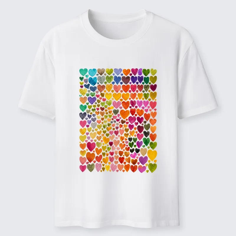 Tokyo-Tiger Rainbow Hearts Fill Full Art Grid Classic T-Shirt