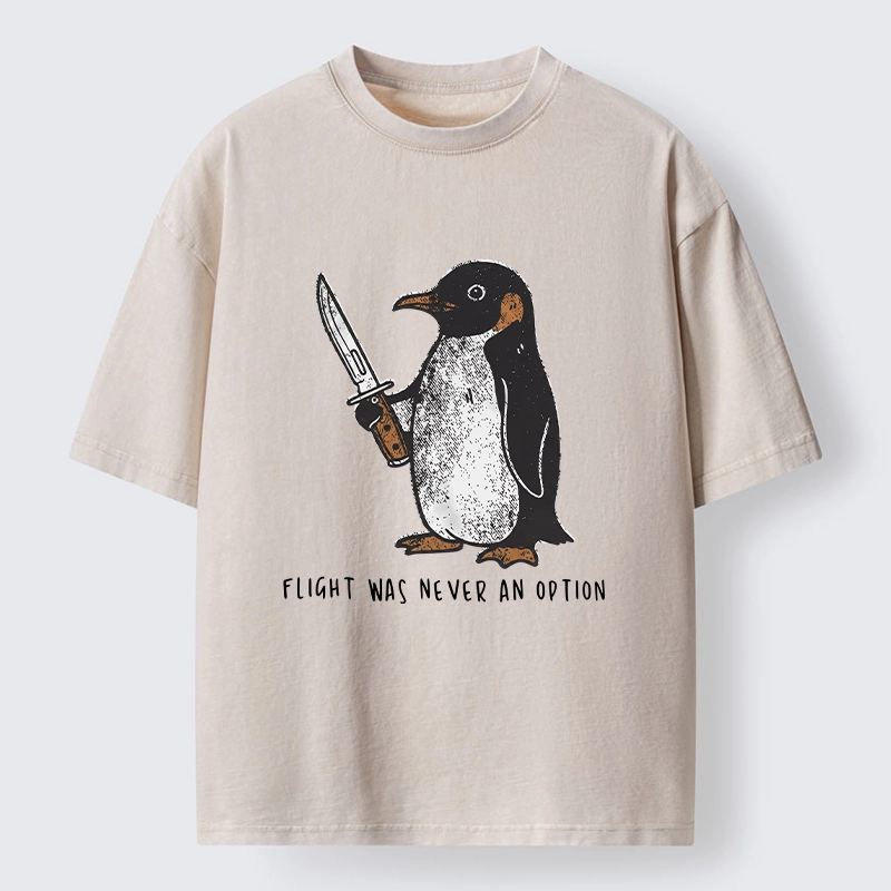 Tokyo-Tiger Do Not Test The Cold Penguin Washed T-Shirt
