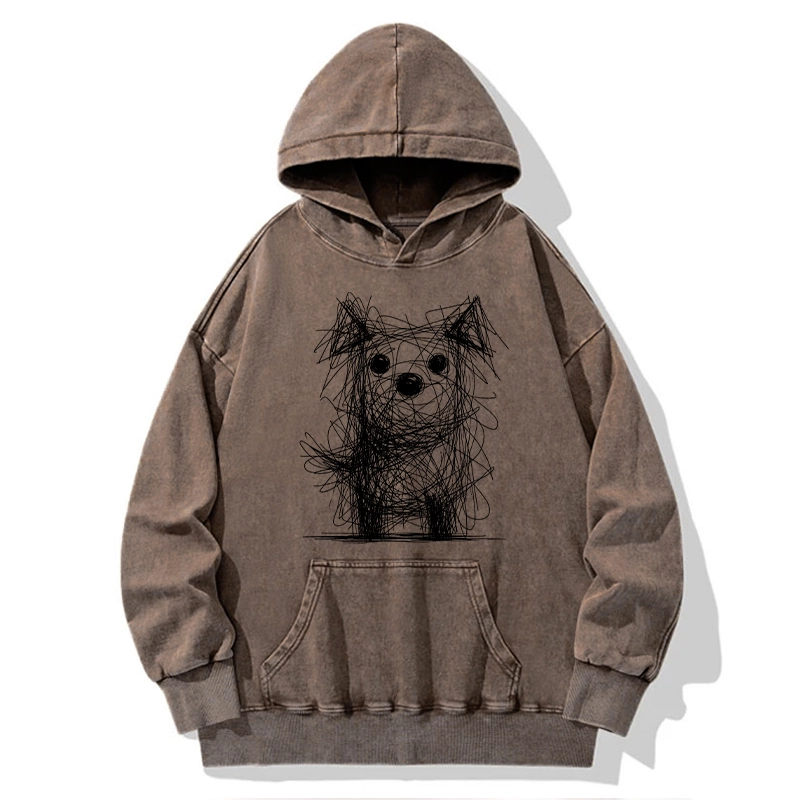 Tokyo-Tiger Scruffy Dog Chaos Art Washed Hoodie