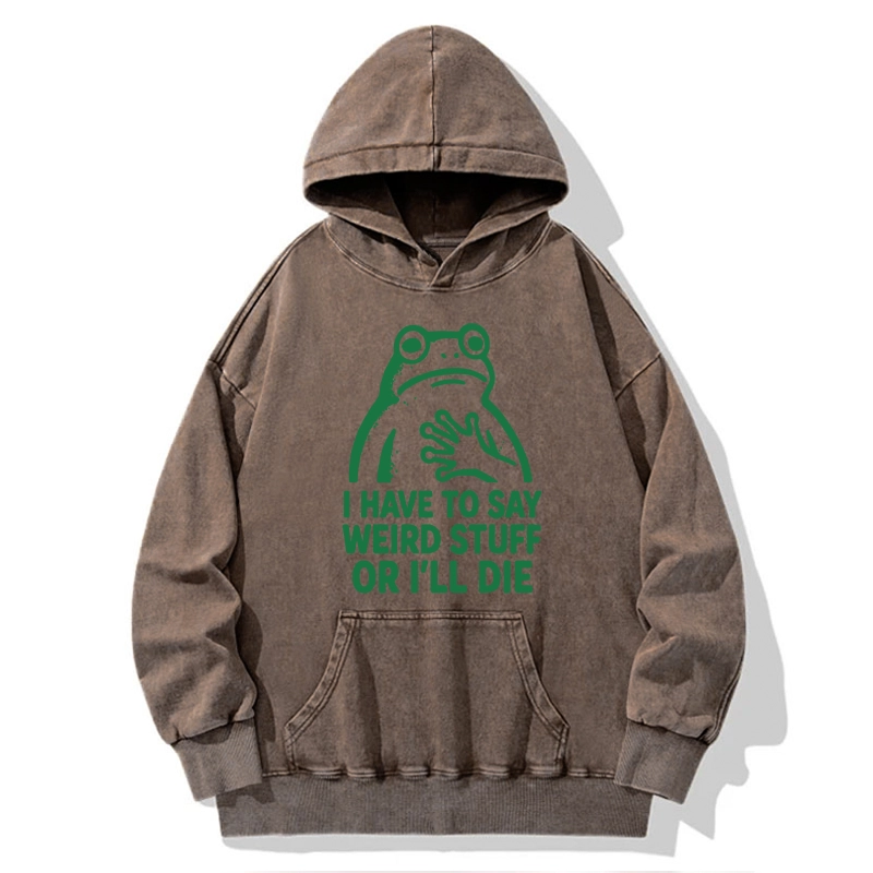 Tokyo-Tiger Weird Frog Funny Meme Washed Hoodie