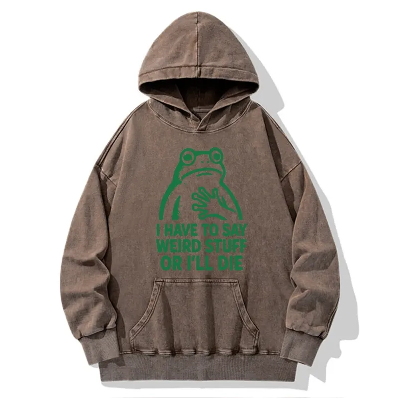 Tokyo-Tiger Weird Frog Funny Meme Washed Hoodie